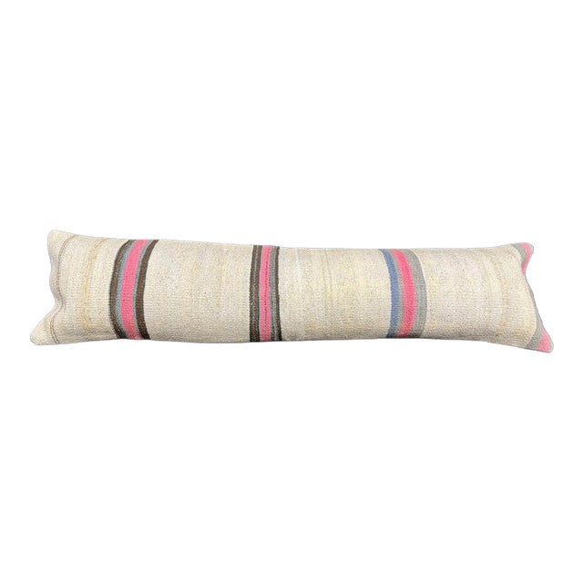 Turkish Hemp Pillow Cushion Natural Beige Brown Cushion Cover 12x46 For Sale
