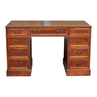 1950s Vintage Pedestal Desk of Seven Drawers For Sale