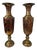 Late 20th Century Large Brass Enameled Vases - a Pair For Sale