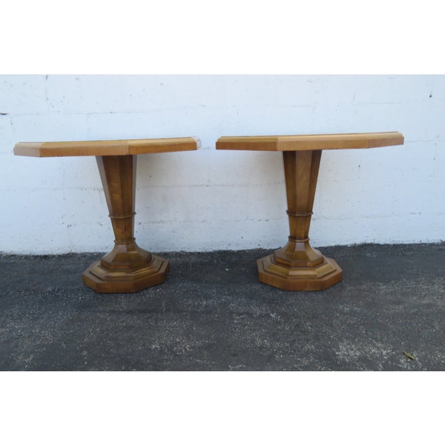 Weiman Mid Century Modern Octagon Pair of Side End Tables For Sale - Image 9 of 13