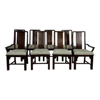Set of 8 Chromecraft Asian Style Dining Chairs For Sale