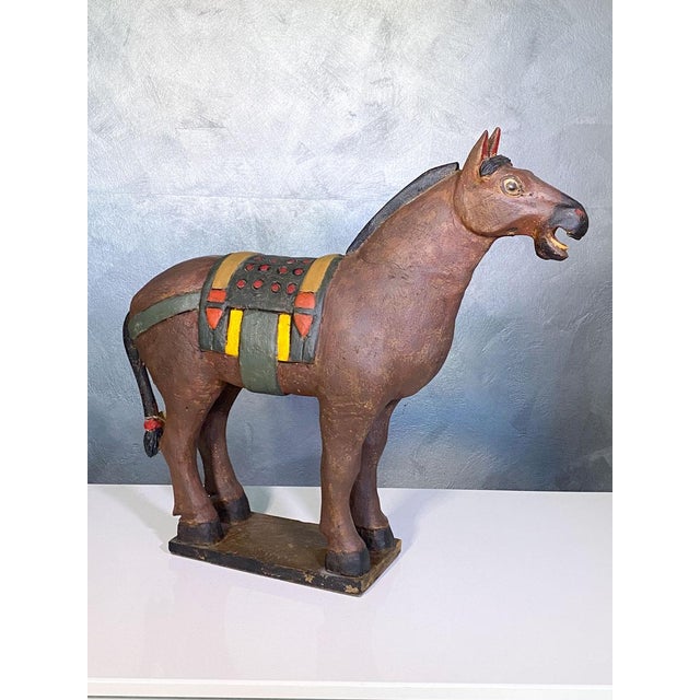 Antique Wooden Horse Sculpture, 1890s For Sale - Image 3 of 18