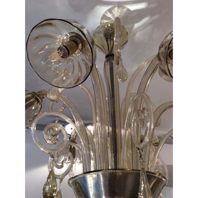 Murano Glass 6-Light Chandelier, 1930s For Sale - Image 10 of 14
