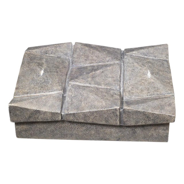 R & Y Augousti Shagreen Decorative Rhombas Box For Sale