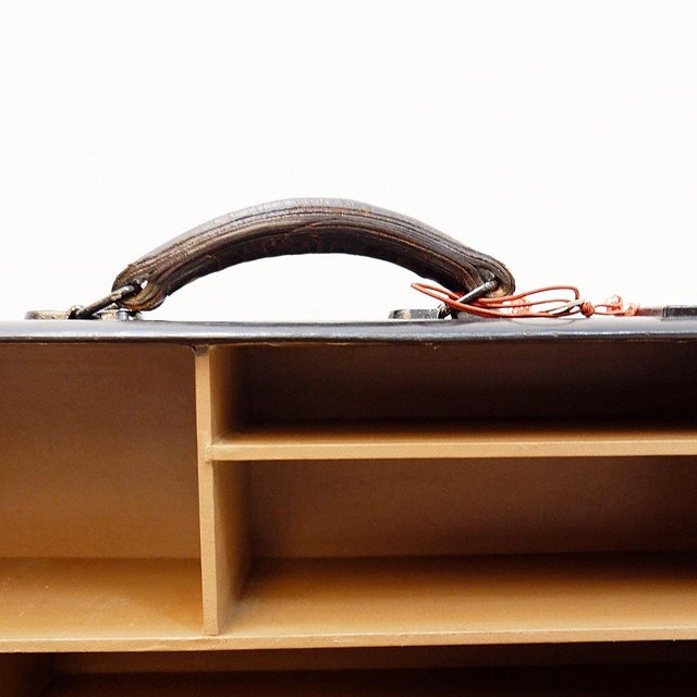 Mid-Century Modern Mid-Century Black Leather Doctor's Case For Sale - Image 3 of 16