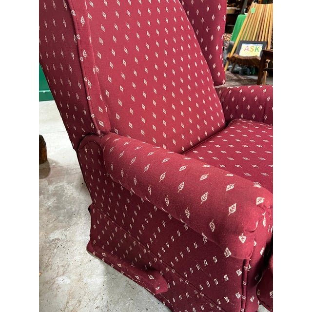 Mid-Century Modern 1970s Red Covered Reclining Rocking Chair For Sale - Image 3 of 8