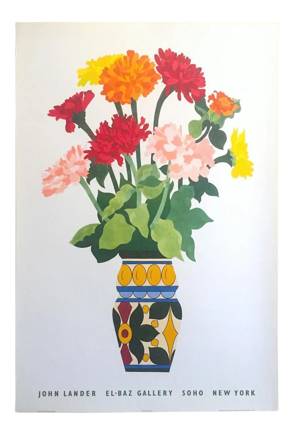 John Lander Vintage 1980's Contemporary Lithograph Print 