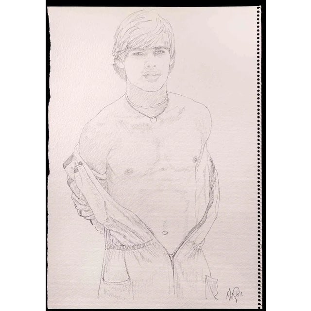 Portrait of a boy is an original drawing on pencil realized by Anthony Roaland in 1981. Hand-signed and dated by the...