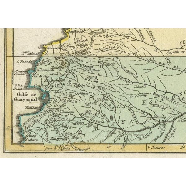 Map of the Amazon Rivers Course and Surrounding Regions For Sale - Image 4 of 9