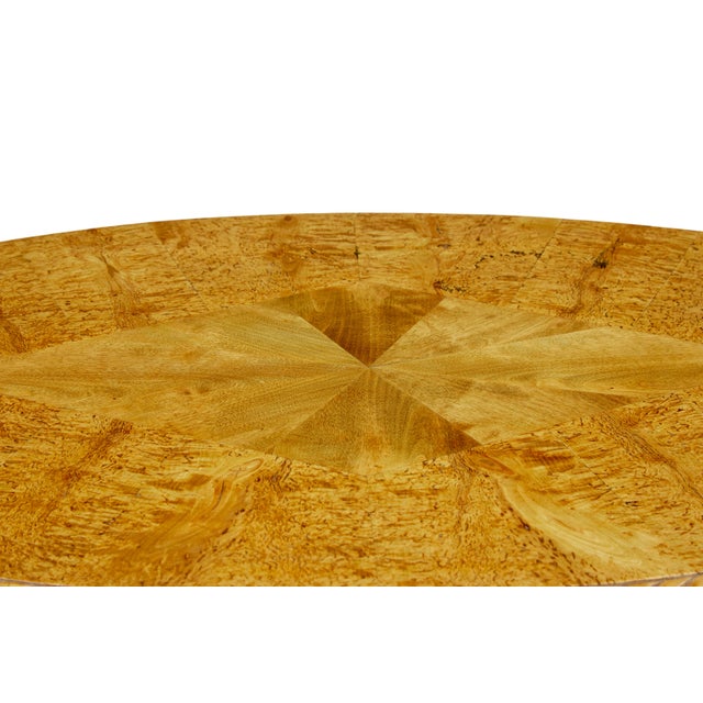 Goldenrod 19th Century Swedish Oval Burr Birch Occasional Table, 1870 For Sale - Image 8 of 9