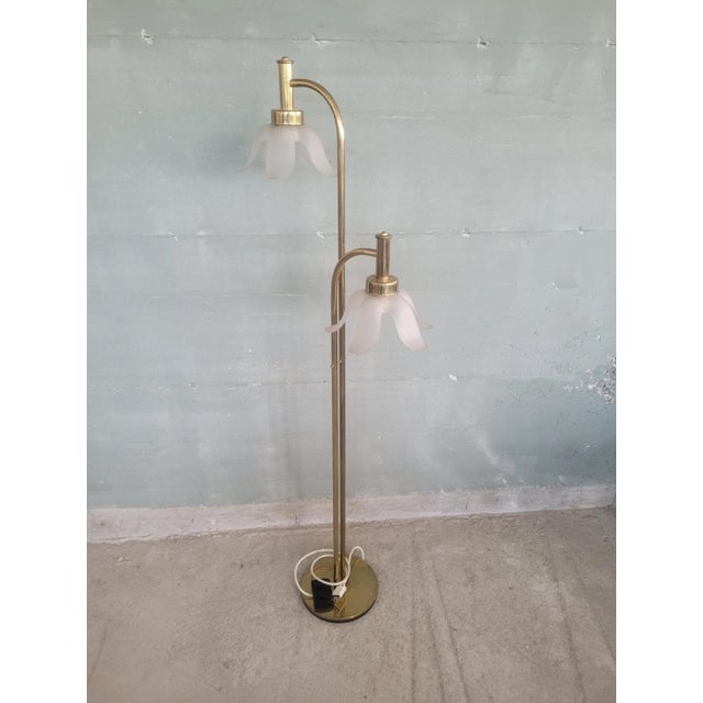 Gold-Plated Brass Floor Lamp, 1970s For Sale - Image 9 of 9