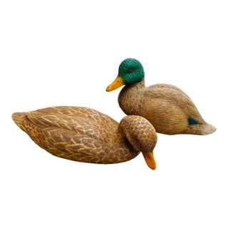 Vintage Pair of Mallard Duck Decoys For Sale