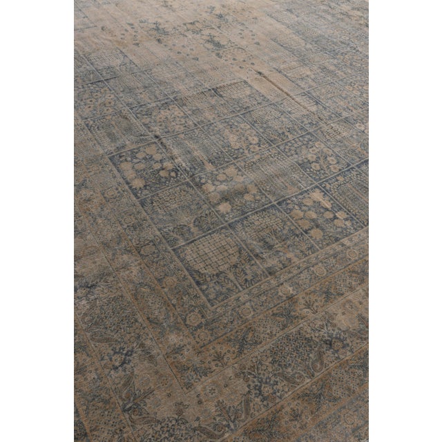 Antique Kerman Hand Knotted Wool Rug, Blue, 11ft 10in X 18ft 4in For Sale - Image 17 of 17