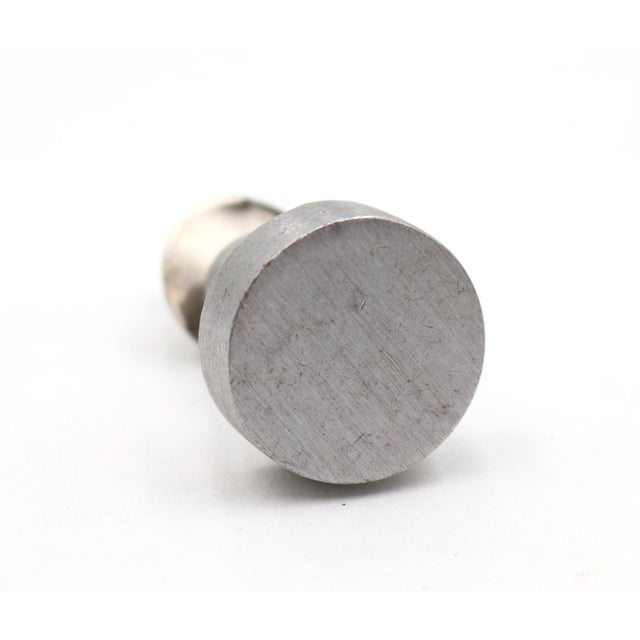 Modern Pair of Modern 1 In. Brushed Nickel Brass Cabinet Knobs For Sale - Image 3 of 5