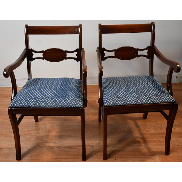 We are Pleased to offer this Beautiful English Regency style set of six dining room chairs, from the 1950s. This set...
