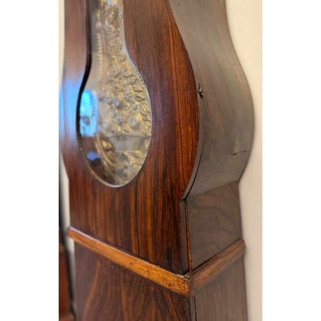 Late 19th Century French Comtoise Morbier Tall Case Clock, Faux Grained Rosewood Over Pine, Circa 1860 For Sale - Image 14 of 15