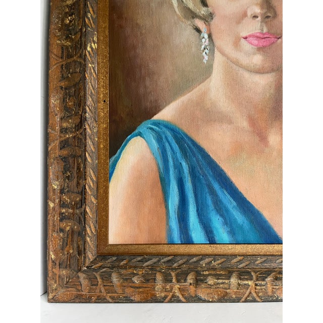 1968 Original Framed Female Portrait Painting Signed Shannon For Sale - Image 9 of 13