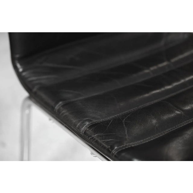 Set of Minimalist Chrome & Black Leather Club Chairs from Pol International, 1960s For Sale - Image 11 of 18