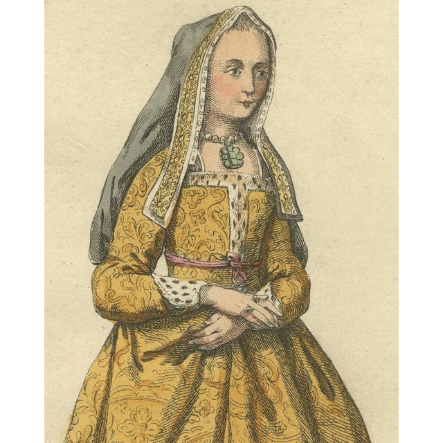 Jefferys, Elizabeth of York, Queen to Henry Vii in 1490, Jefferys Costume Plate, 1757, Engraving For Sale - Image 4 of 9