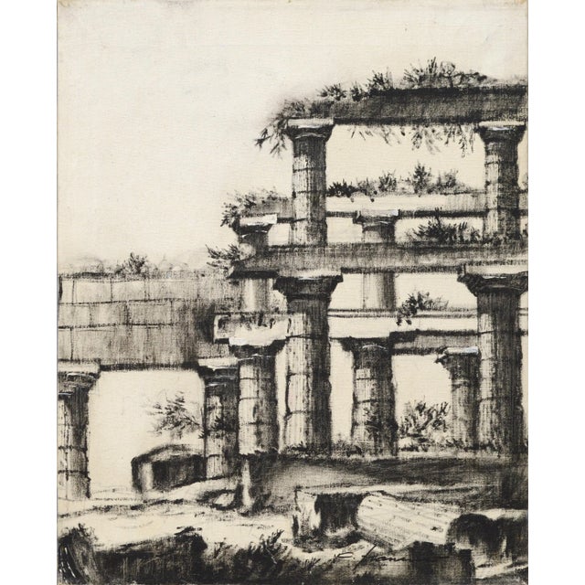 Black C. Francisco Monochrome Aqueduct Study Architectural Landscape Late 20th Century For Sale - Image 8 of 8