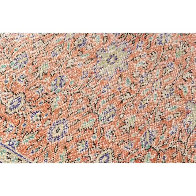 1960s Geometric Vintage Oushak Area Rug For Sale - Image 5 of 10