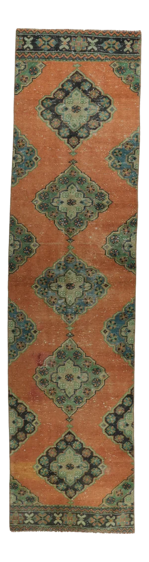 1960s Vintage Turkish Hand-Knotted Runner