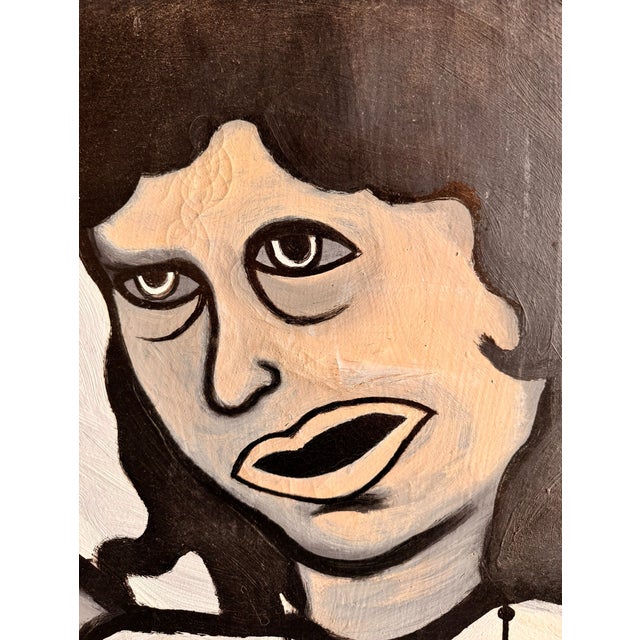 Modern Late 20th Century Icon Painting on a Post Modern Textile by Unknown Artist For Sale - Image 3 of 13