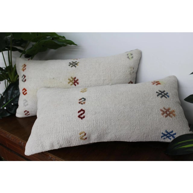 2 Turkish Kilim Decorative Pillow Covers - 12"x23.5" For Sale - Image 13 of 13