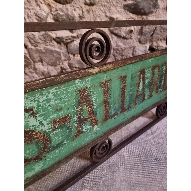 Metal Antique French Double-Sided Shop Sign in Iron Frame, 1890s For Sale - Image 7 of 18