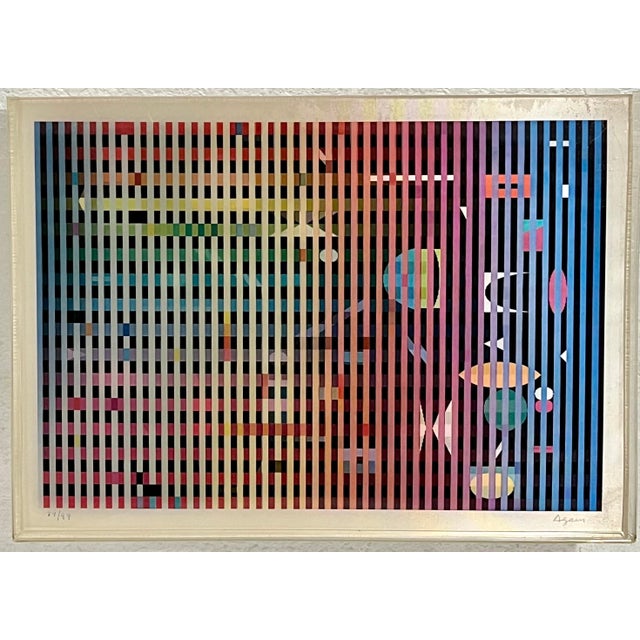 Yaacov Agam, Agam Lenticular Kinetic Agamograph Hand Signed numbered Israeli Kinetic Op Art For Sale - Image 14 of 16