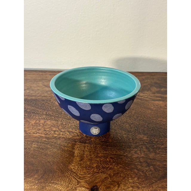 Vintage mid century modern studio ceramic bowl by Pardis Verkstan, Oland, circa 1970s Swedish production. Footed form with...