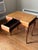 Wood Small Leather Top, Cherry Coffee Table, Louie the XV Revival / Cabriole Legs / Gold Embossed Leather Top, Intricate Gold Marquetry, 1950-60’s For Sale - Image 7 of 12