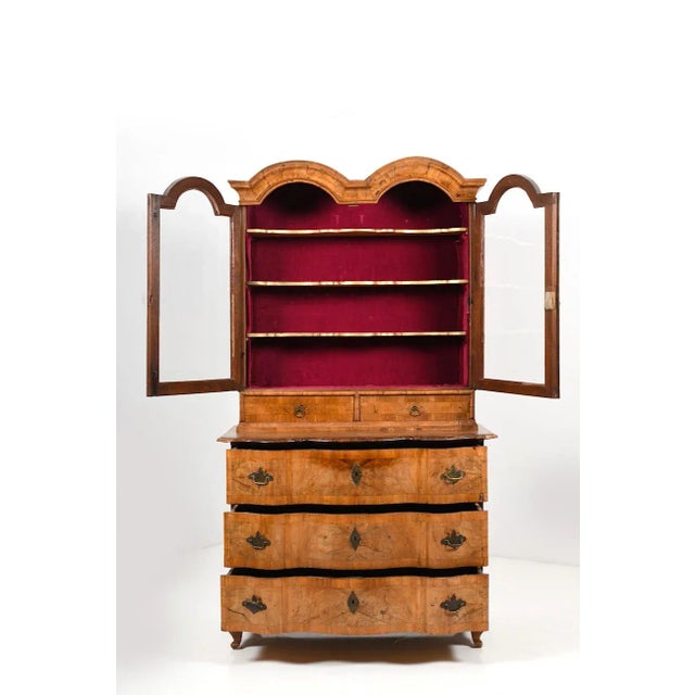 Antique Walnut Vitrine Cabinet For Sale - Image 6 of 13