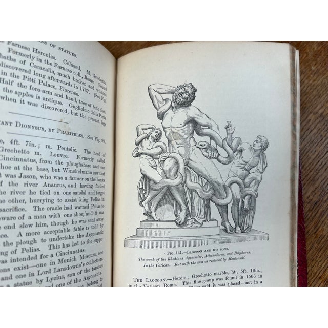 Red Fascinating Antique Leather Bound Book a Manual of Sculpture Egyptian Greek Roman Art Victorian Grand Tour Library Decor For Sale - Image 8 of 15