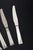 Georg Jensen 4 dinner knives, “Acadia / Blok”. Sterling silver and stainless steel, 1934–44. Set of 4 dinner knives in the...
