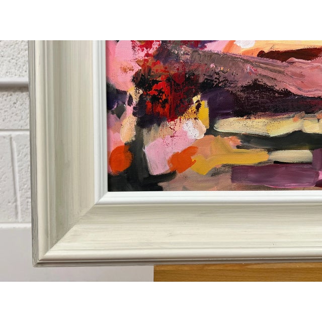 Pink Red & Orange Abstract Expressionist Painting by Contemporary British Artist For Sale - Image 12 of 12