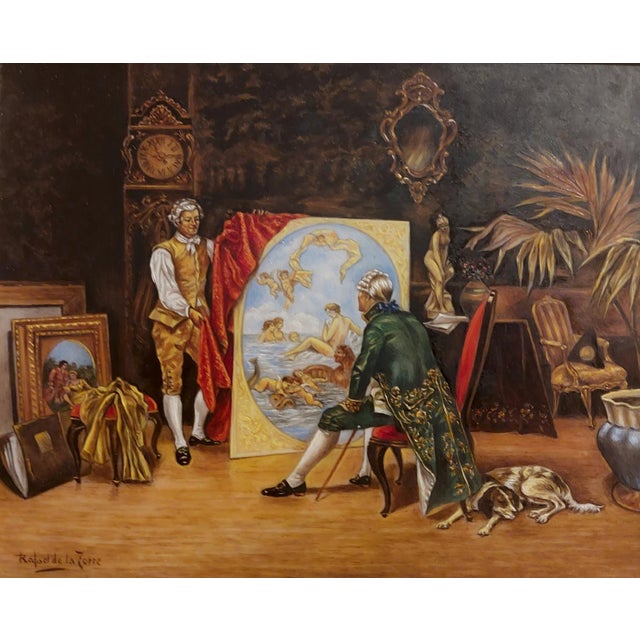 Rafael De La Torre, Miniature, Oil on Canvas, 1950s, Framed For Sale - Image 4 of 10