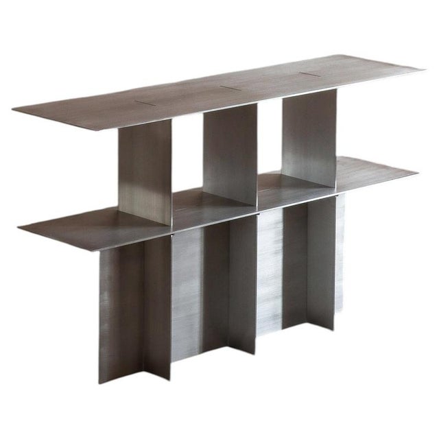 Soft Futurism Lamina Console in Aluminum by Filippo Andrighetto For Sale - Image 10 of 10