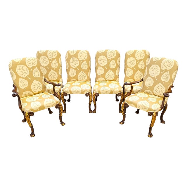 Karges Style George II Irish Georgian Revival Eagle Head Dining Chairs Set of 6 For Sale