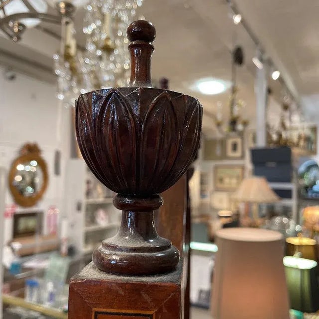 Edwardian, Antique George III Style Mahogany/Satin Wood Cheval Mirror For Sale - Image 4 of 8