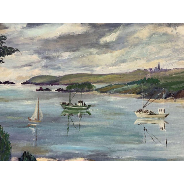 Fraval Le Demazel, Paimpol Bay, 1920s, Oil on Canvas For Sale - Image 8 of 11