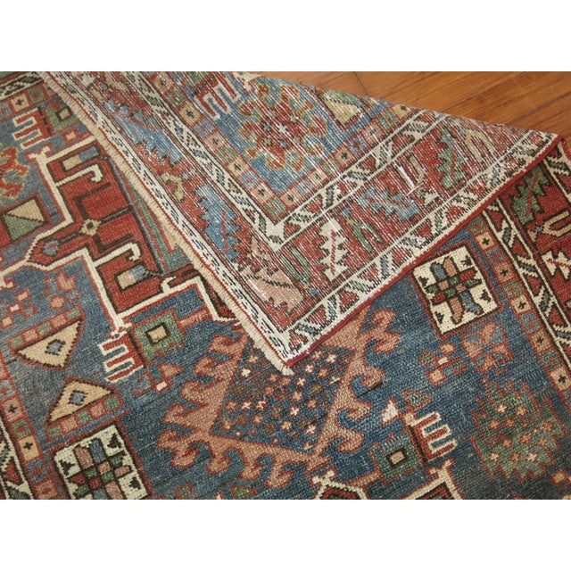 Persian Antique Zabihi Collection Persian Heriz Rug - 3'4" x 4'2" For Sale - Image 3 of 6