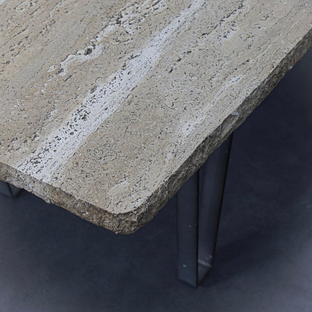 Beige Travertine Coffee Table, Italy, 1970s For Sale - Image 8 of 10