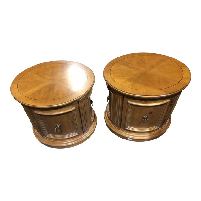 Ethan Allen Tuscany Knotty Pine Oval Wood End Tables a Pair Chairish