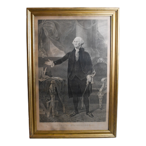 1800 Engraved Landsdowne Portrait George Washington James Heath Gilded Frame