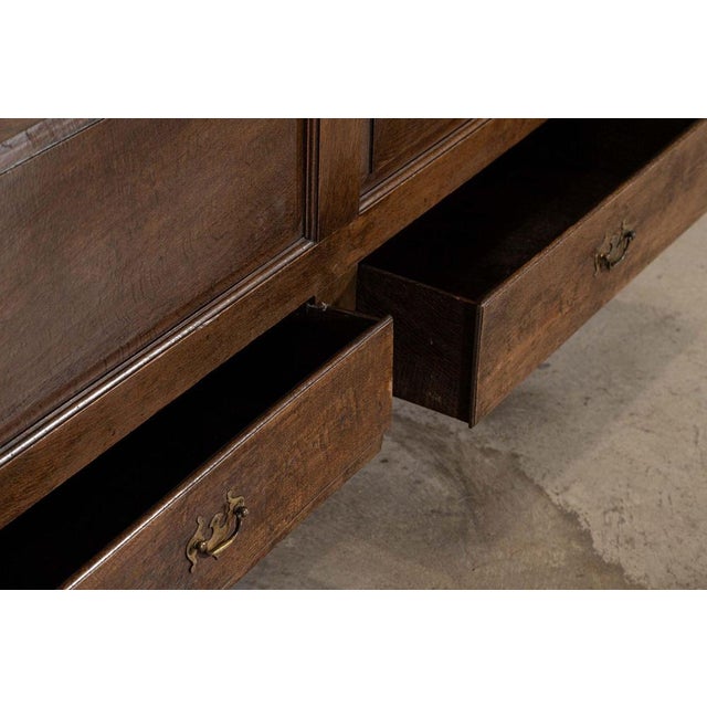 Large 18th Century English Oak Livery Cupboard, 1770s For Sale - Image 12 of 18