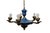 Art-Deco Enamel Blue and Brass Chandelier by Emile Jacob, 1920s For Sale - Image 6 of 6