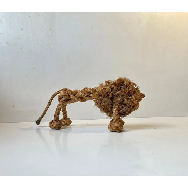 A rare example of the danish toy-design-master kay bojesen work. This lion in braided natural rope was designed i...
