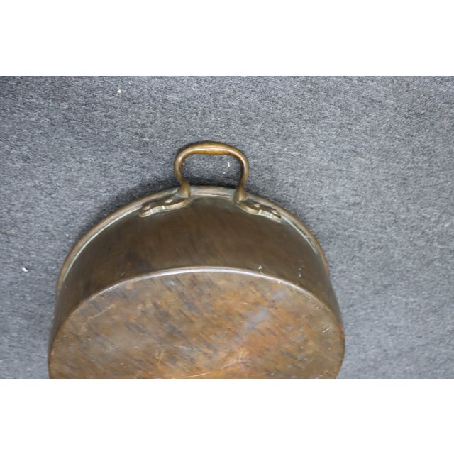 Antique French Copper Jam Pan With Riveted Brass Handles For Sale - Image 9 of 10