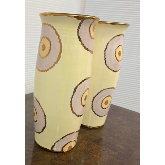 Sylvia Corrette Ceramic Bullseye Vases, Pair For Sale In San Francisco - Image 6 of 12